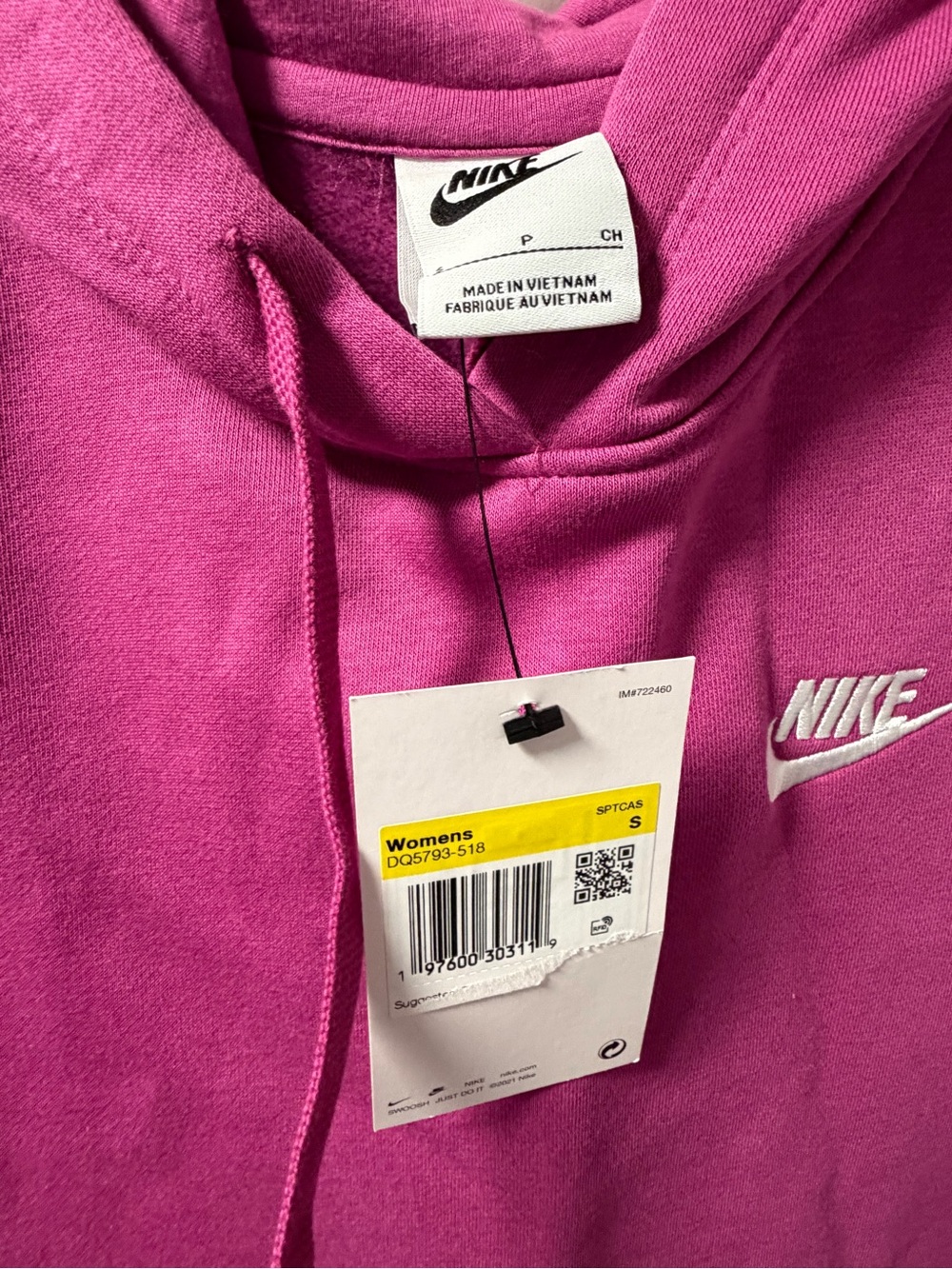 Nike Raspberry Hooded Sweatshirt - Picture 2 of 2